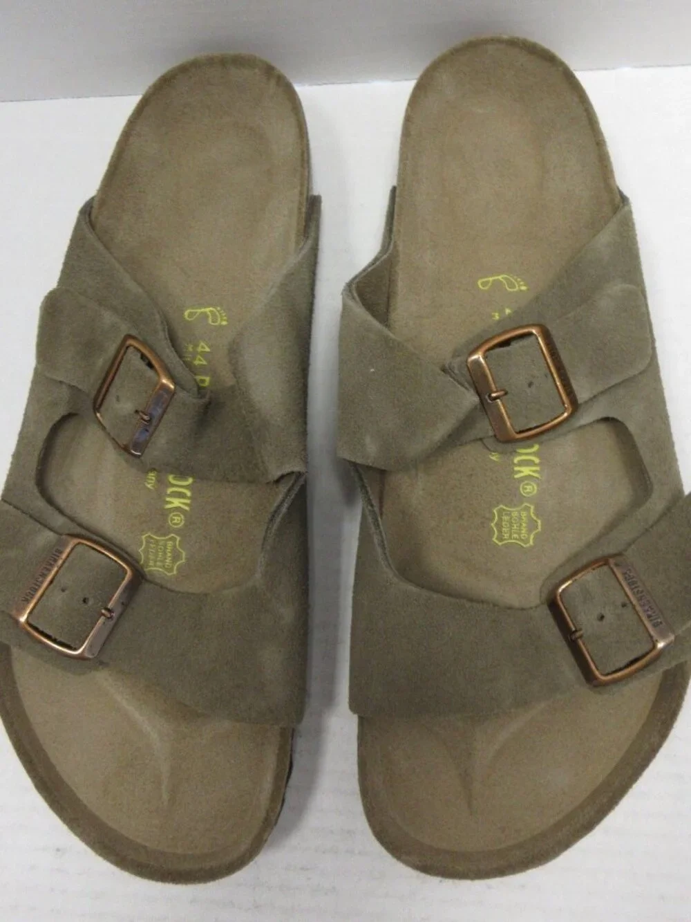 Brand New! Birkenstock Men's Two-Buckle Suede Sandals in Olive Brown Size 11
